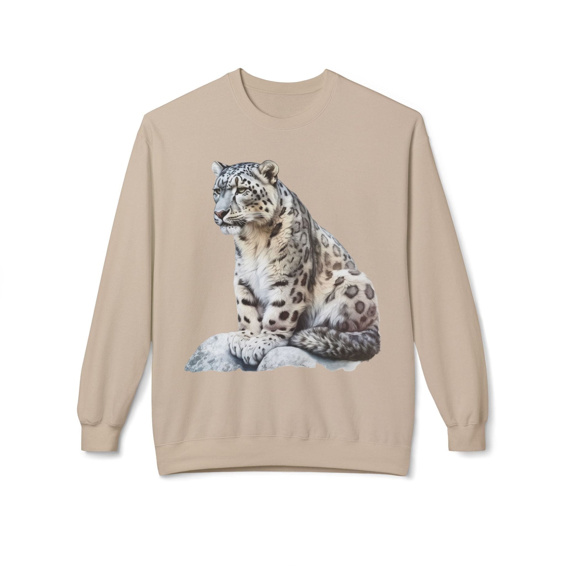 Snow Leopard Fleece Lined Sweatshirt