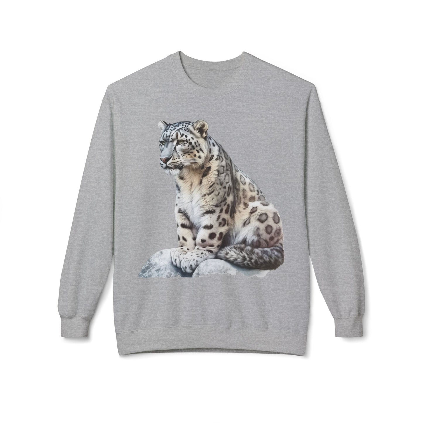 Snow Leopard Fleece Lined Sweatshirt