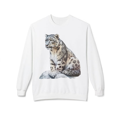 Snow Leopard Fleece Lined Sweatshirt