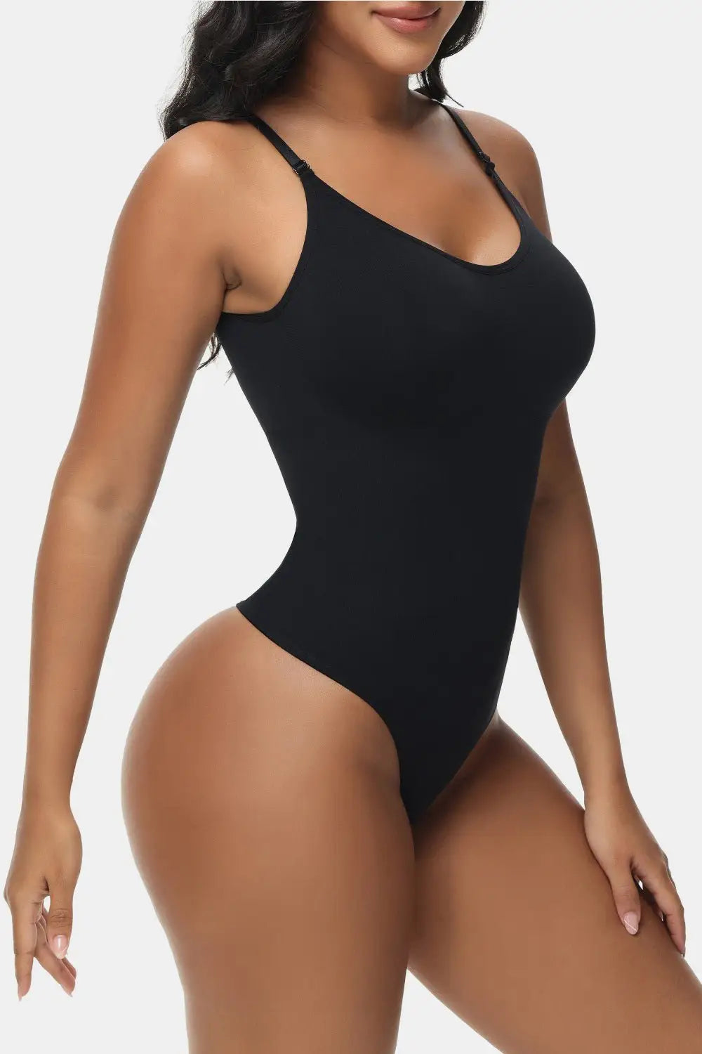 Spaghetti Strap Tummy Control Bodysuit - Bodysuits