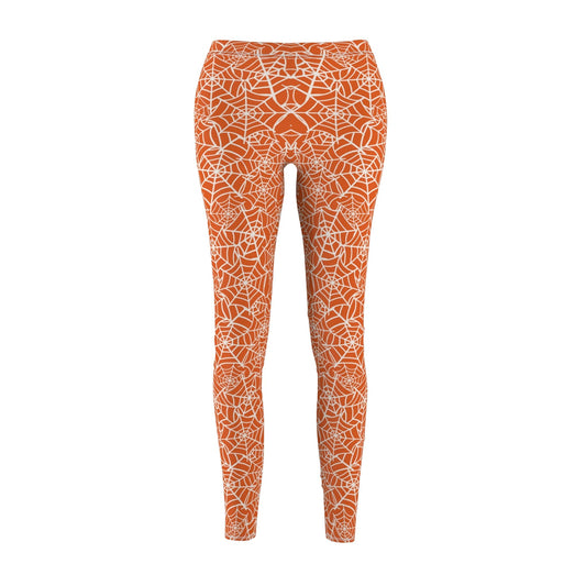 Spider Web Orange Leggings