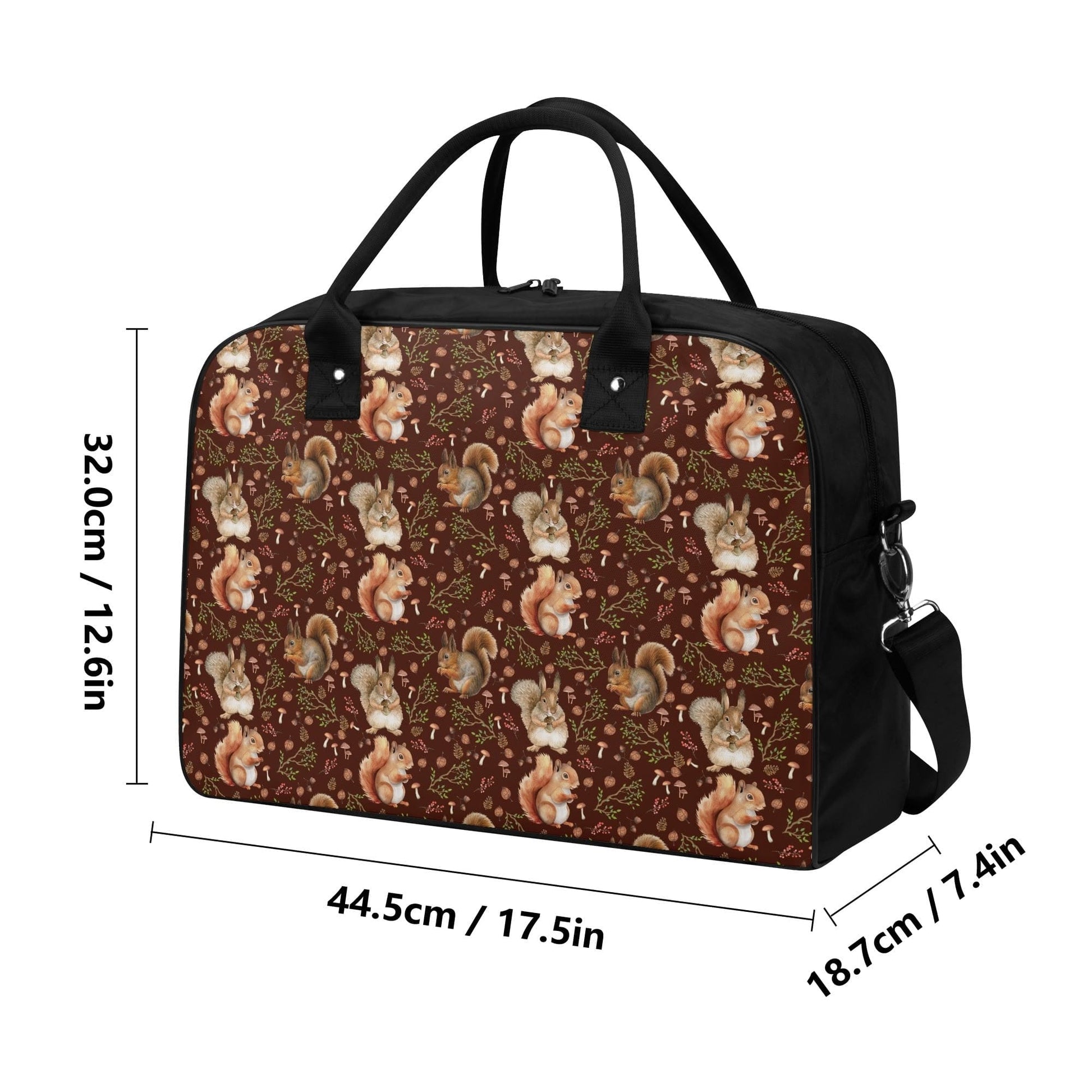 Squirrel Print Nylon Holdall Bag