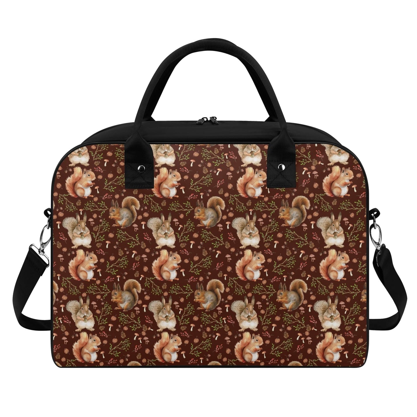 Squirrel Print Nylon Holdall Bag