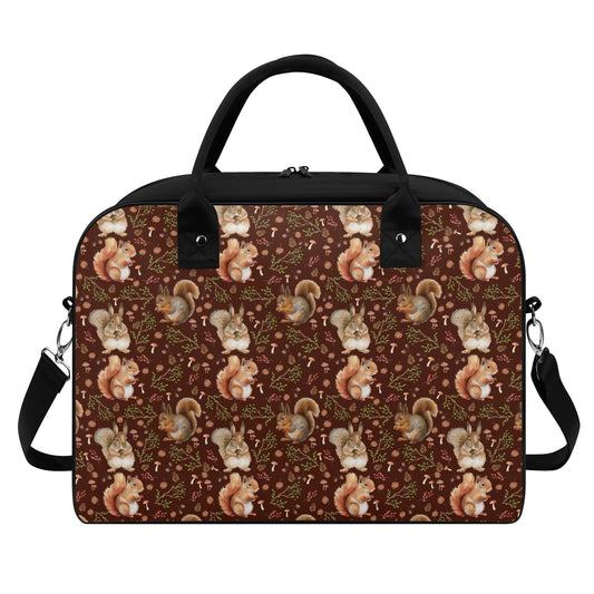 Squirrel Print Nylon Holdall Bag