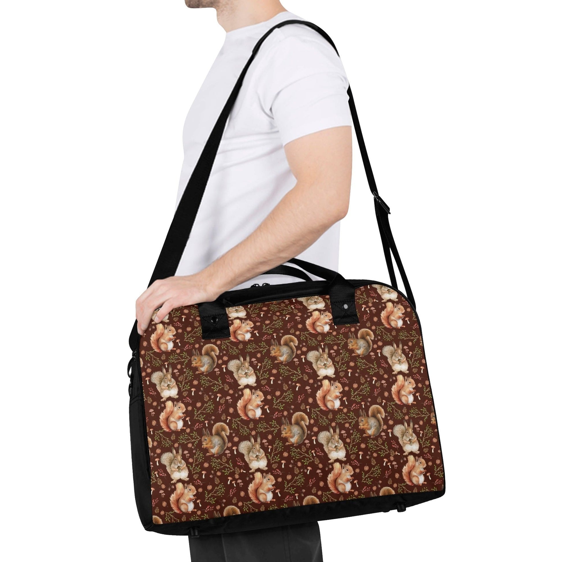 Squirrel Print Nylon Holdall Bag