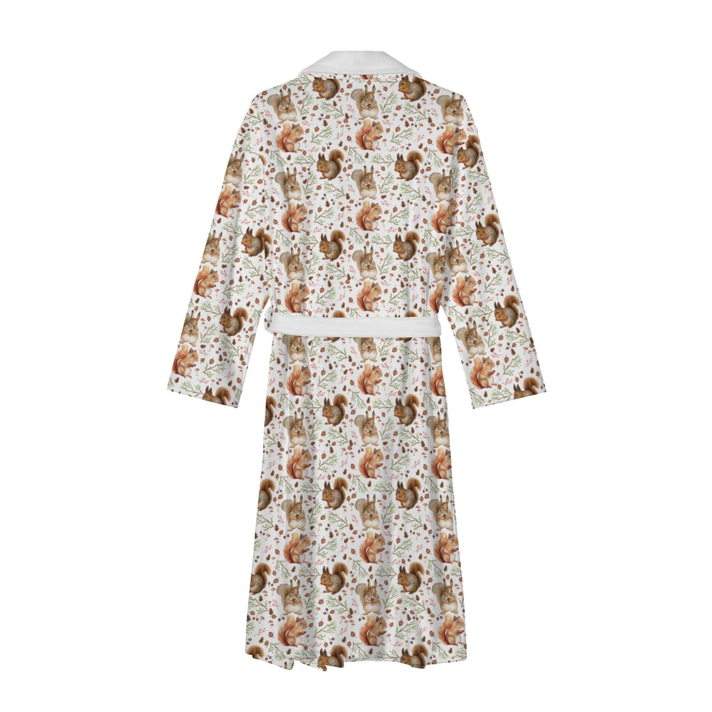 Squirrel Print Womens Long Bathrobe