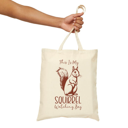 Squirrel Watching Cotton Canvas Tote Bag