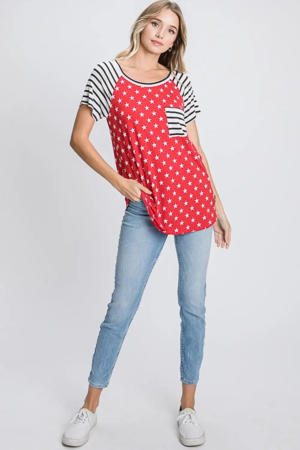 Star & Striped Short Sleeve T-Shirt - Tops