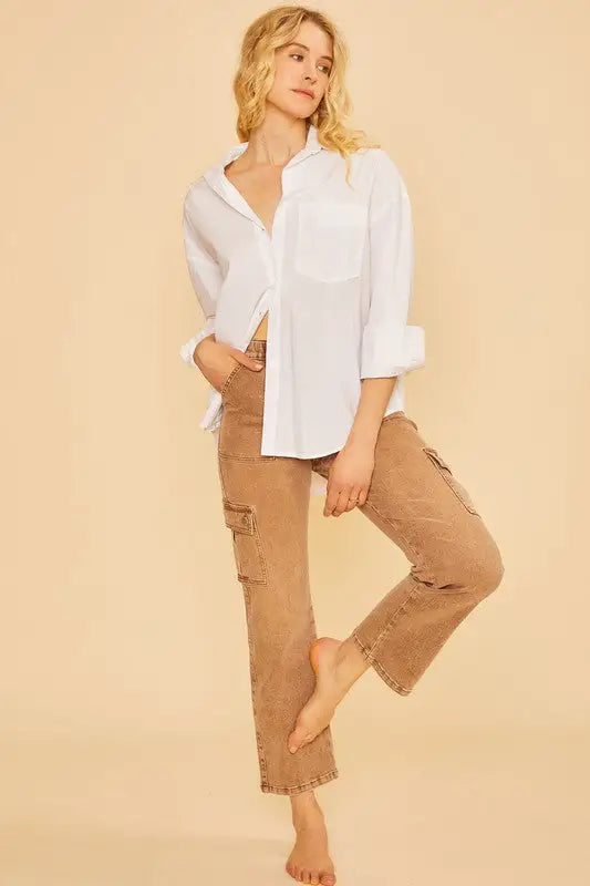Straight Leg Jeans with Cargo Pockets - Eclectage