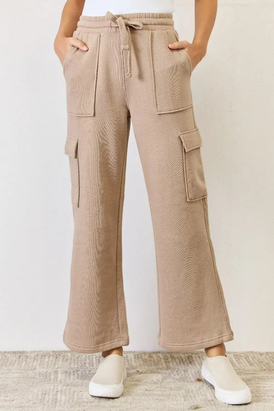 Tan High Waist Cargo Pants - Cargo Pants