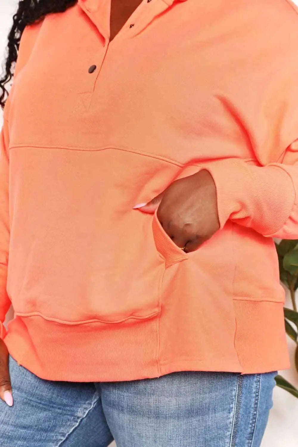 Tangerine Quarter - Snap Hoodie - Hoodies