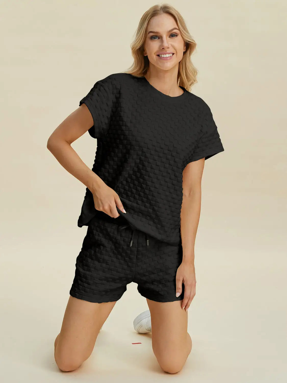 Texture T-Shirt and Shorts Set - Eclectage