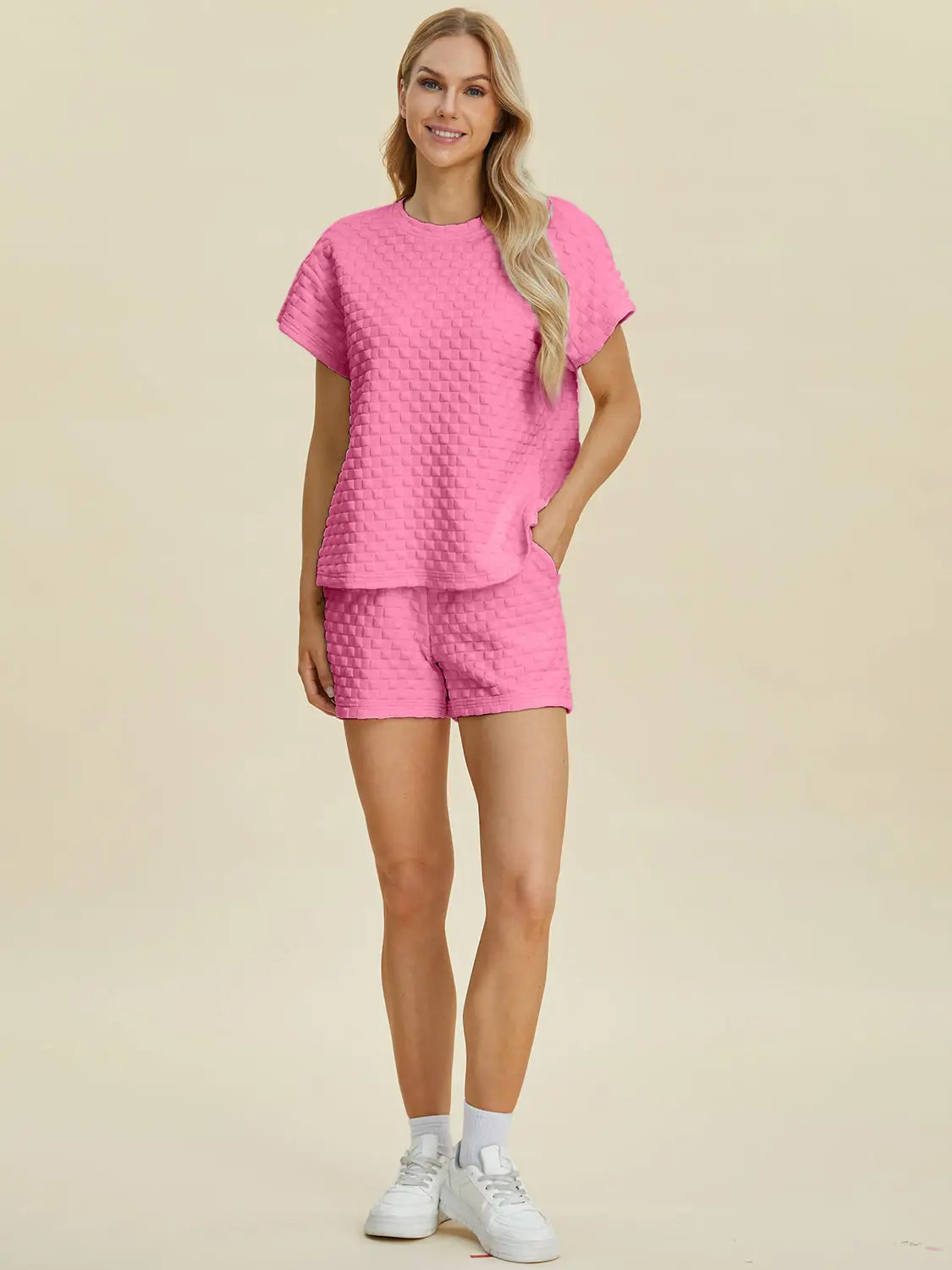 Texture T-Shirt and Shorts Set - Eclectage