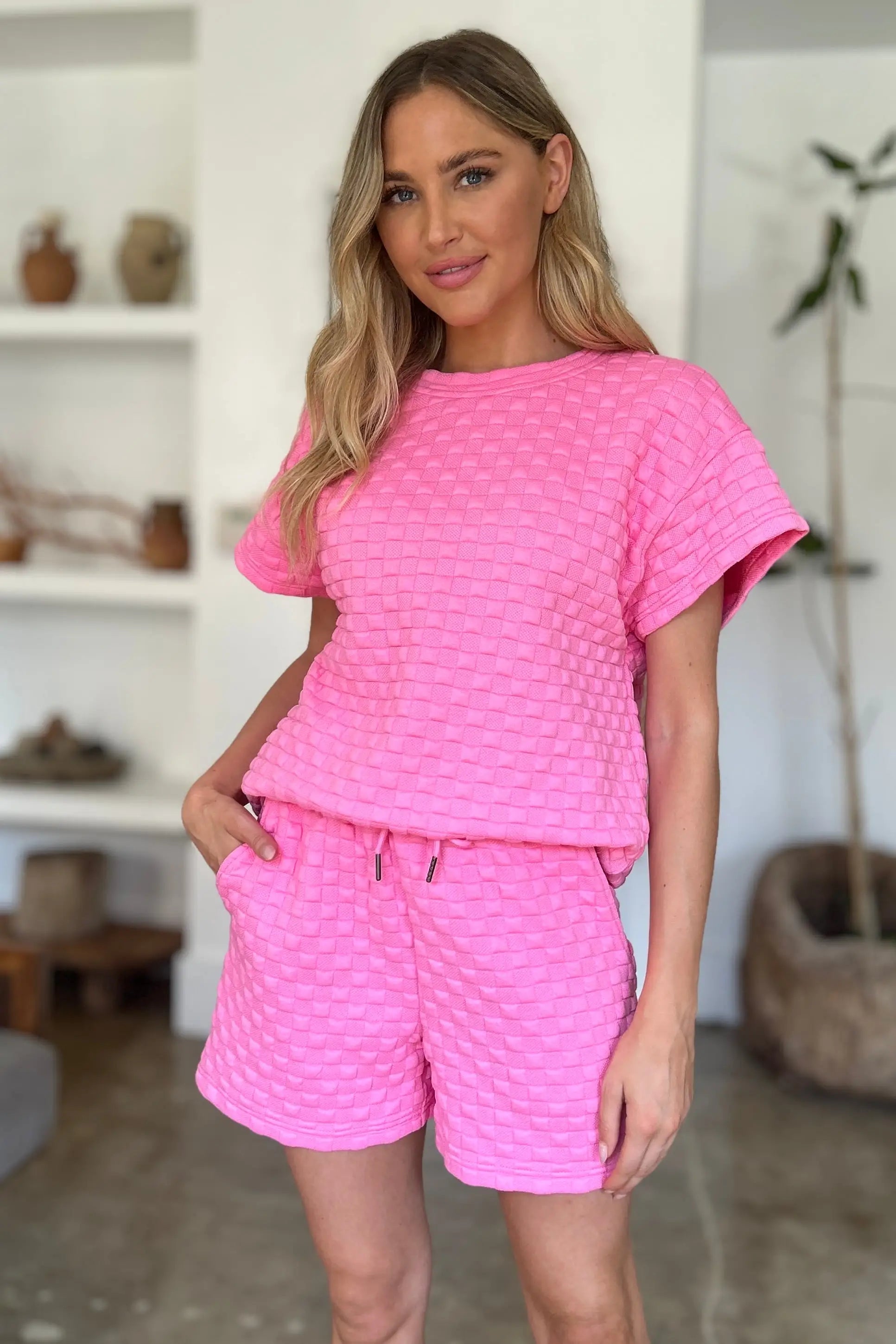 Texture T-Shirt and Shorts Set - Eclectage