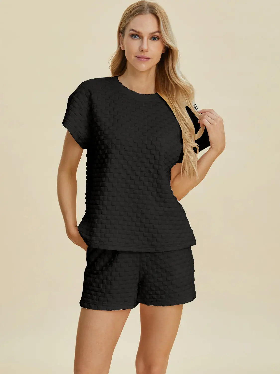 Texture T-Shirt and Shorts Set - Eclectage
