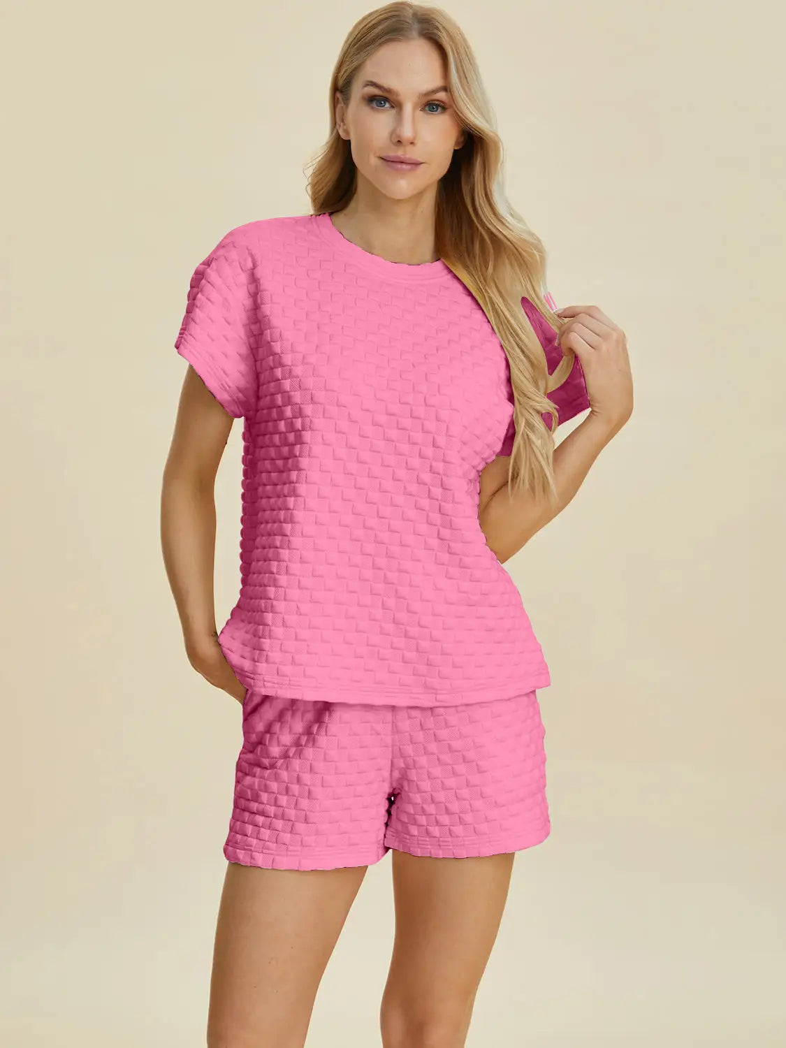 Texture T-Shirt and Shorts Set - Eclectage