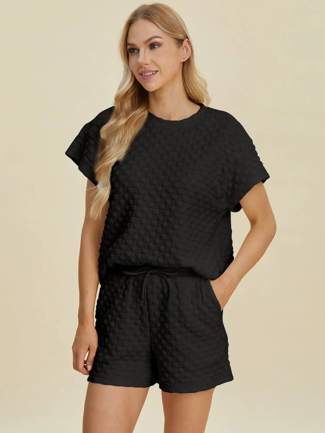 Texture T-Shirt and Shorts Set - Eclectage