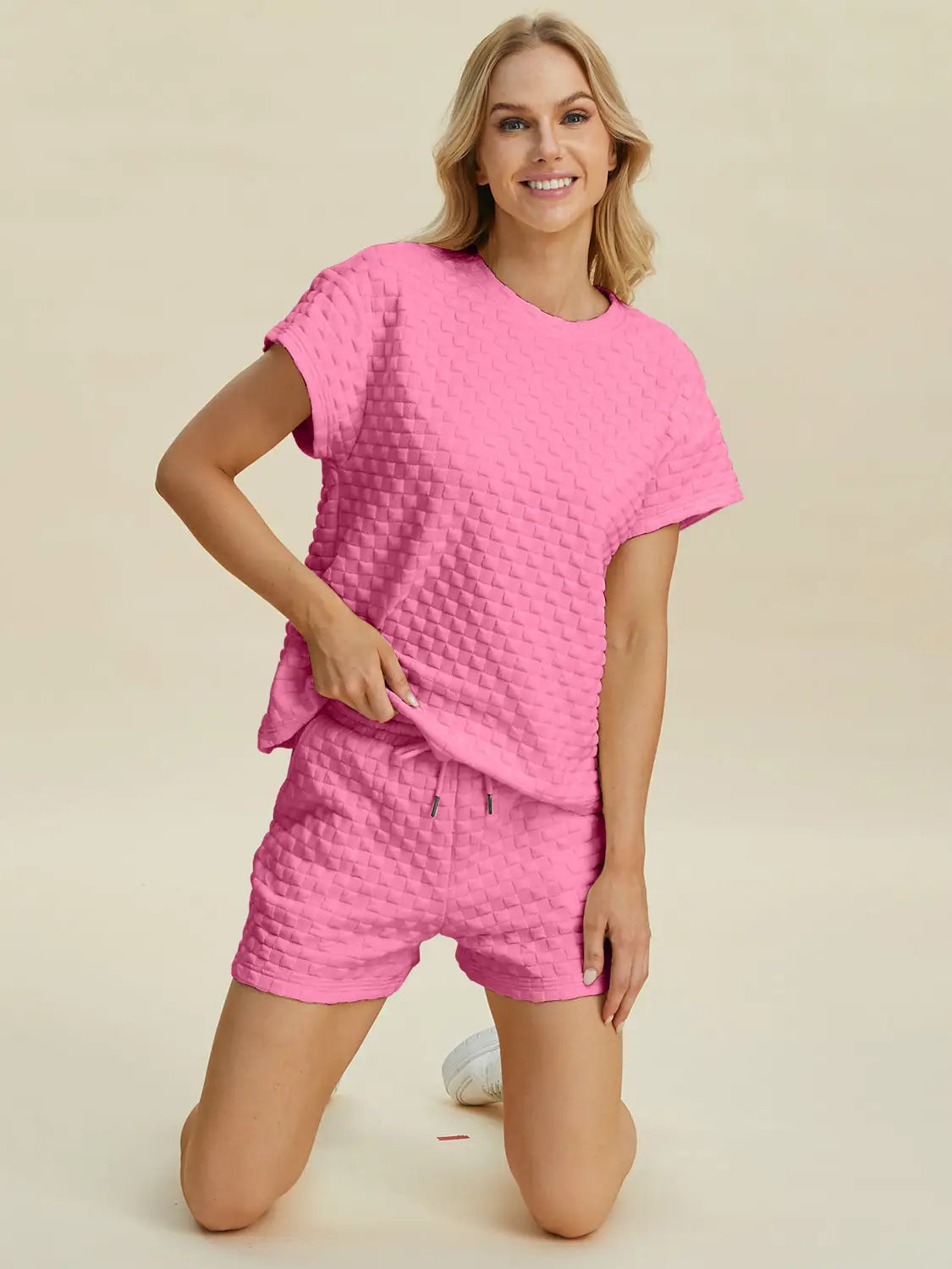 Texture T-Shirt and Shorts Set - Eclectage
