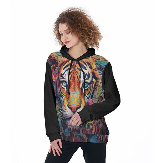 Tiger Face Women’s Heavy Fleece Hoodie