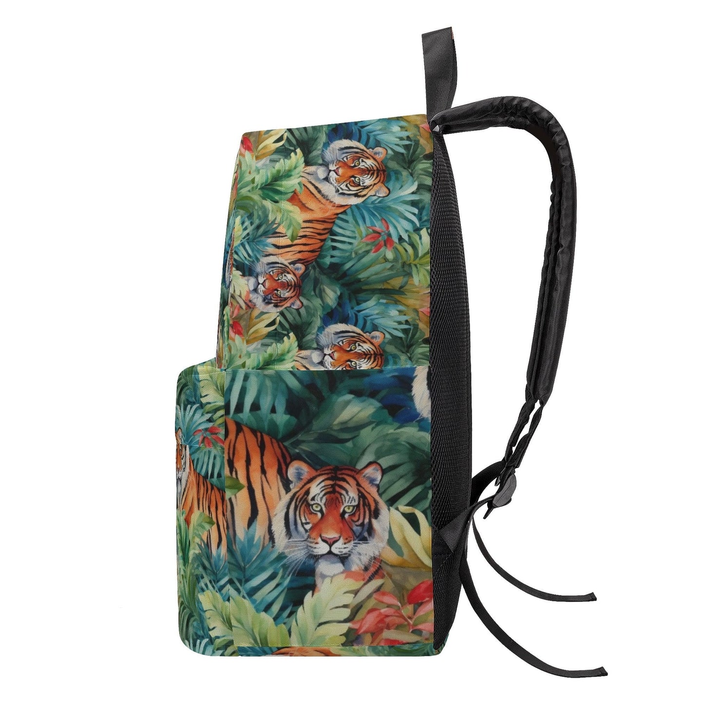 Tigers Printed Canvas Backpack