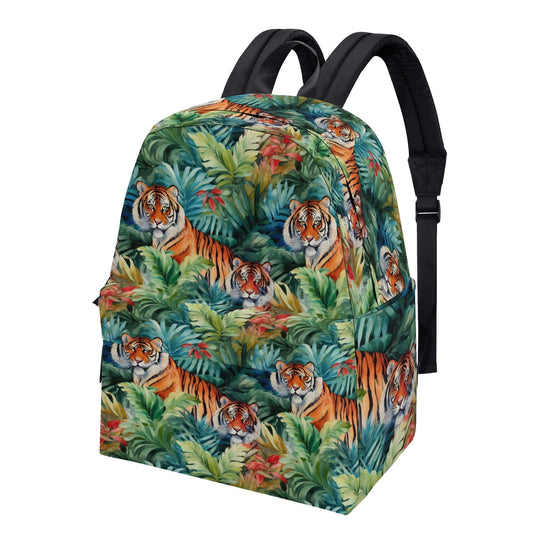 Tigers Printed Canvas Backpack