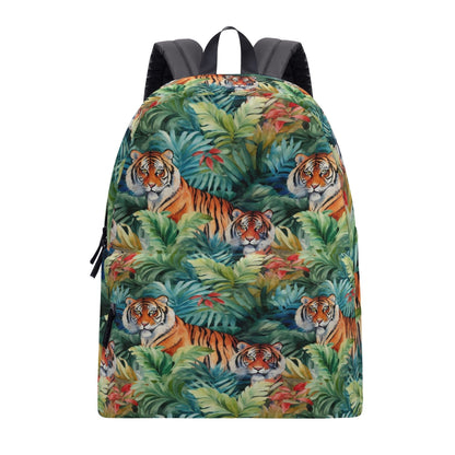 Tigers Printed Canvas Backpack