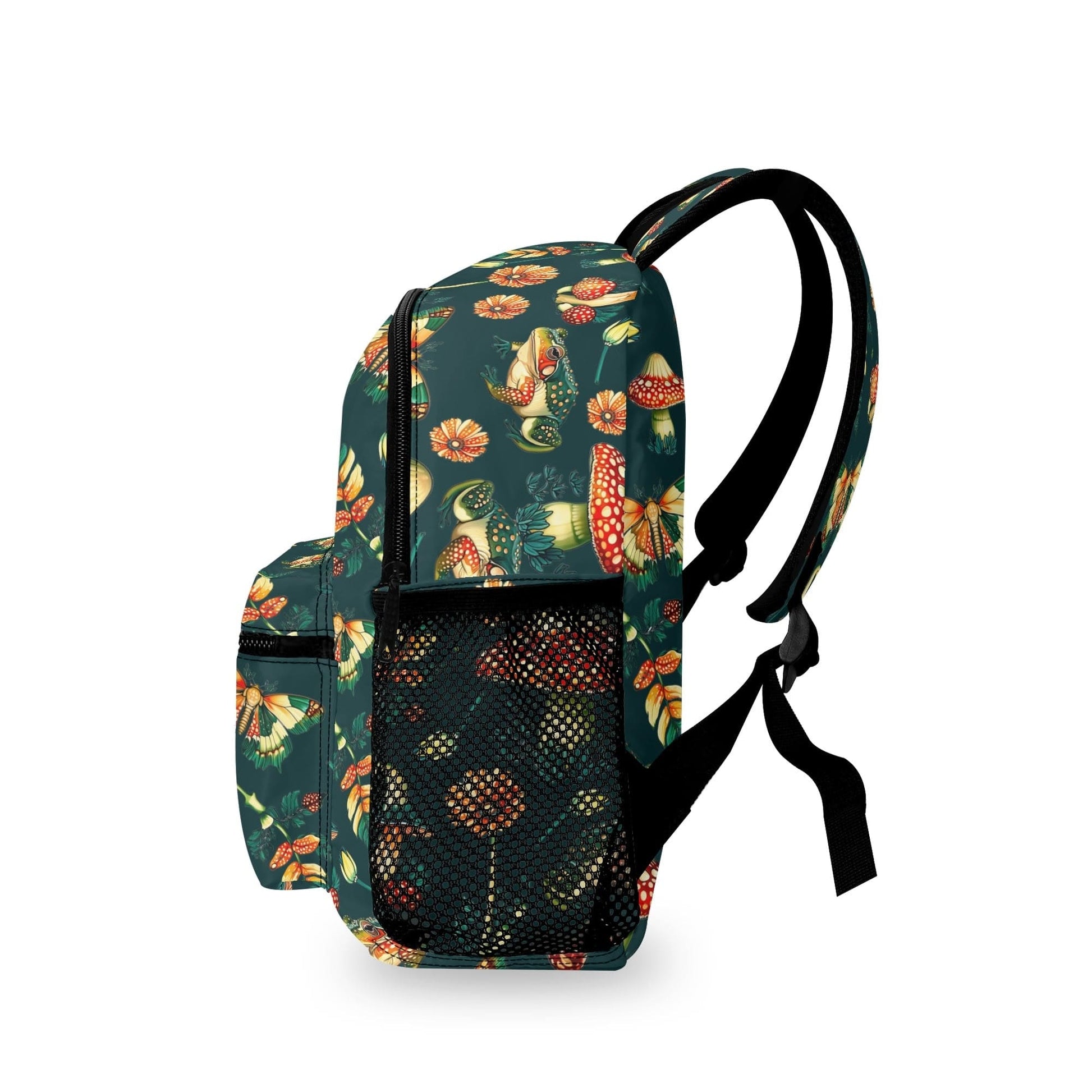 Toad Moth and Mushroom 11 inch Backpack