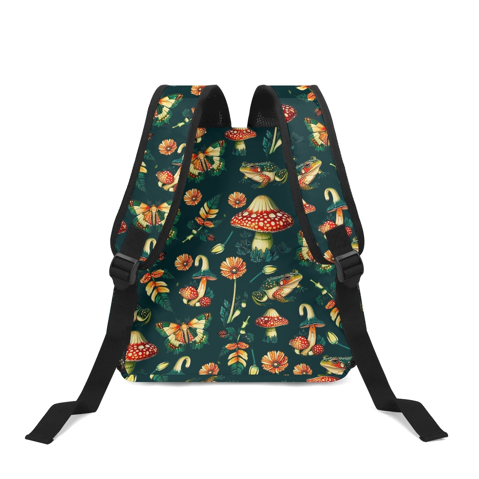 Toad Moth and Mushroom 11 inch Backpack