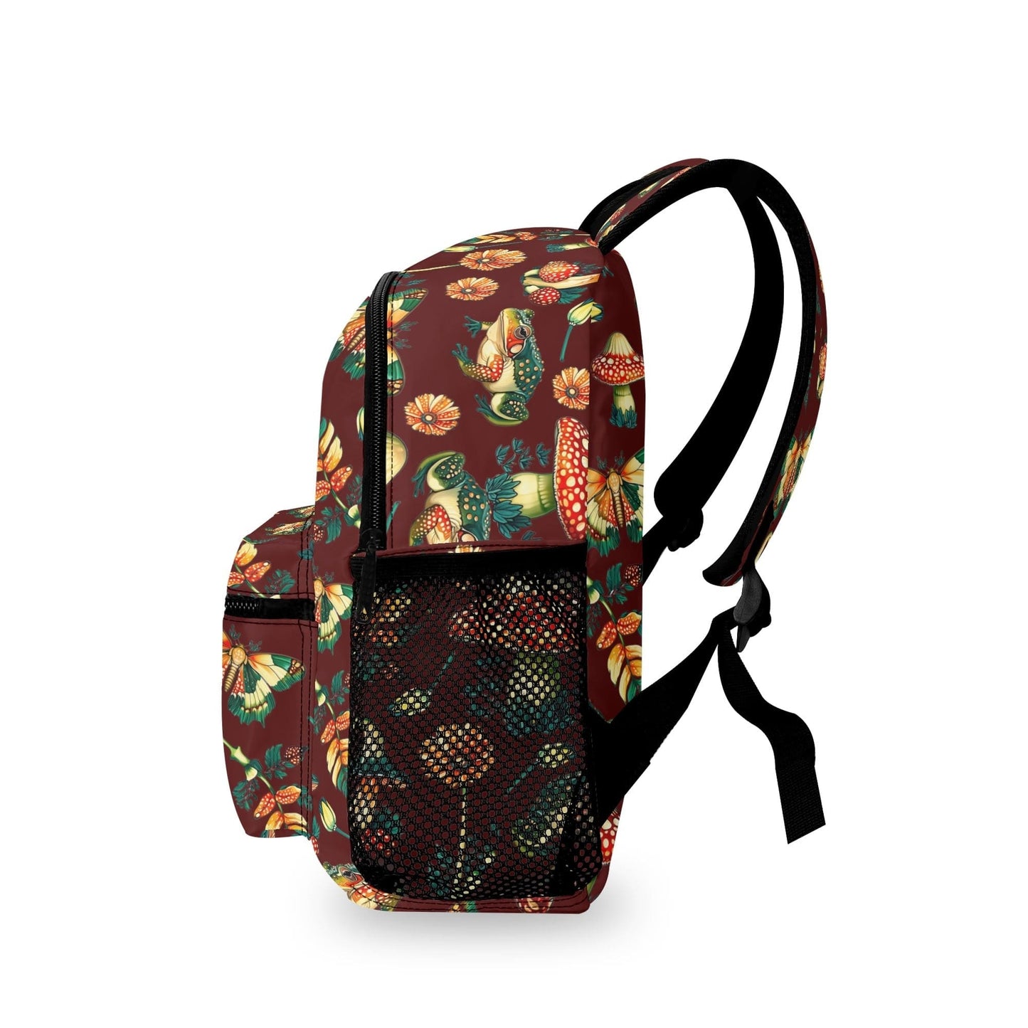 Toad Moth and Mushroom 11 inch Backpack