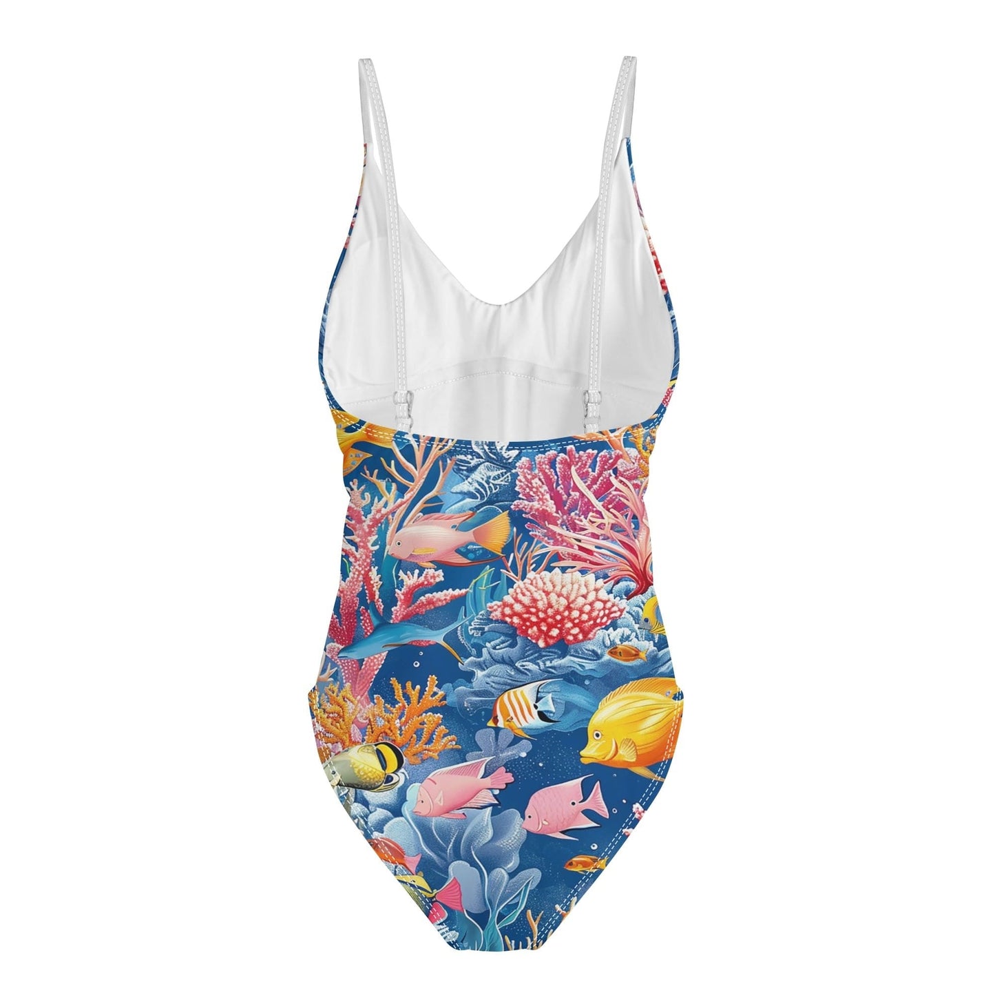 Tropical Fish One Piece V-neck Swimsuit