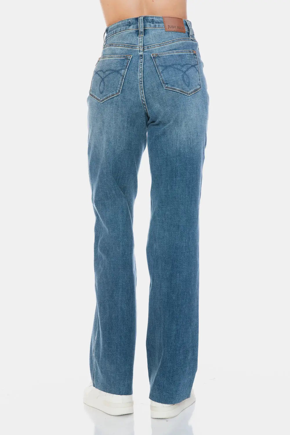 Tummy Control Cut Raw Hem Straight Jeans - Eclectage