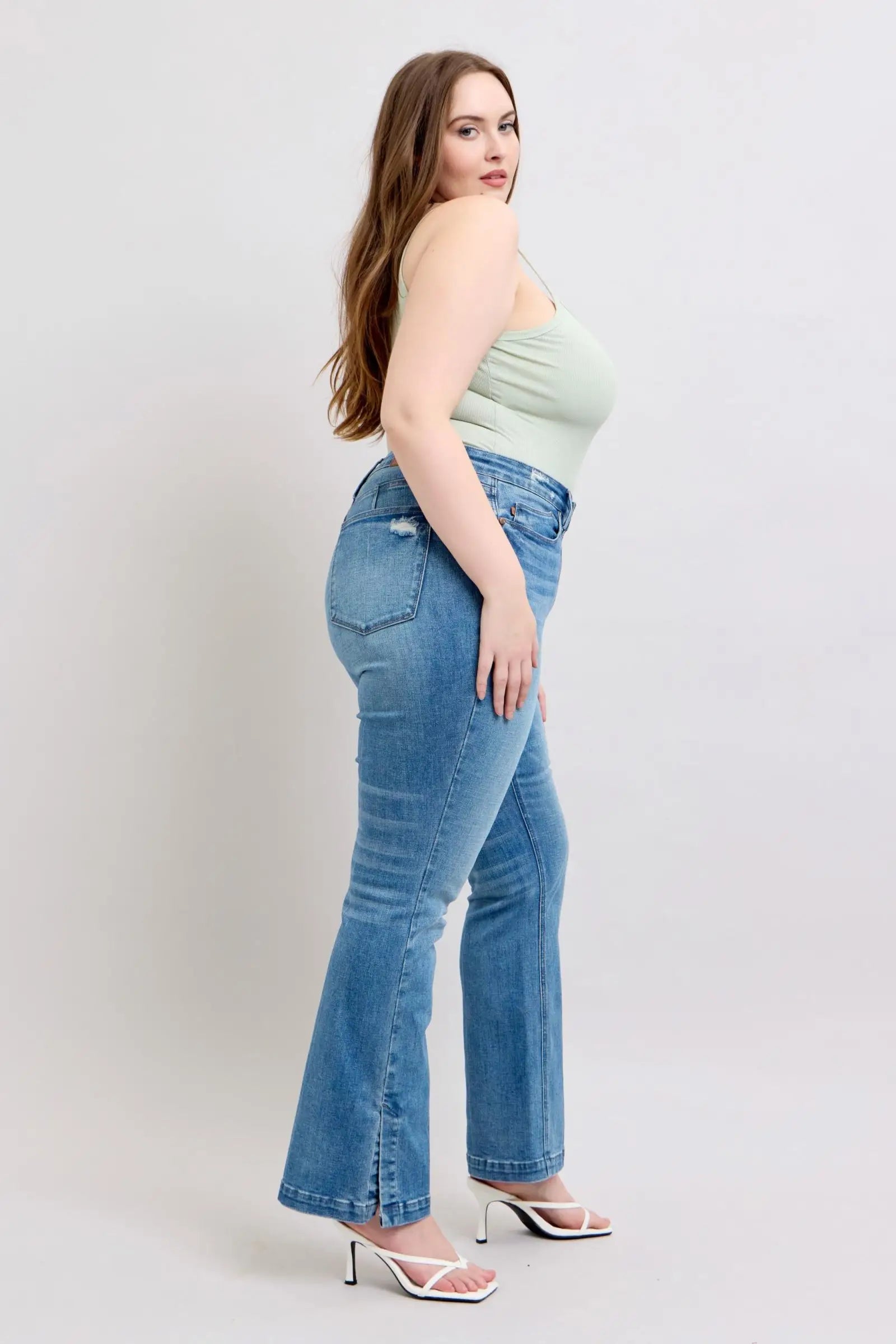Tummy Control Vintage Wash Boot Jeans - Eclectage