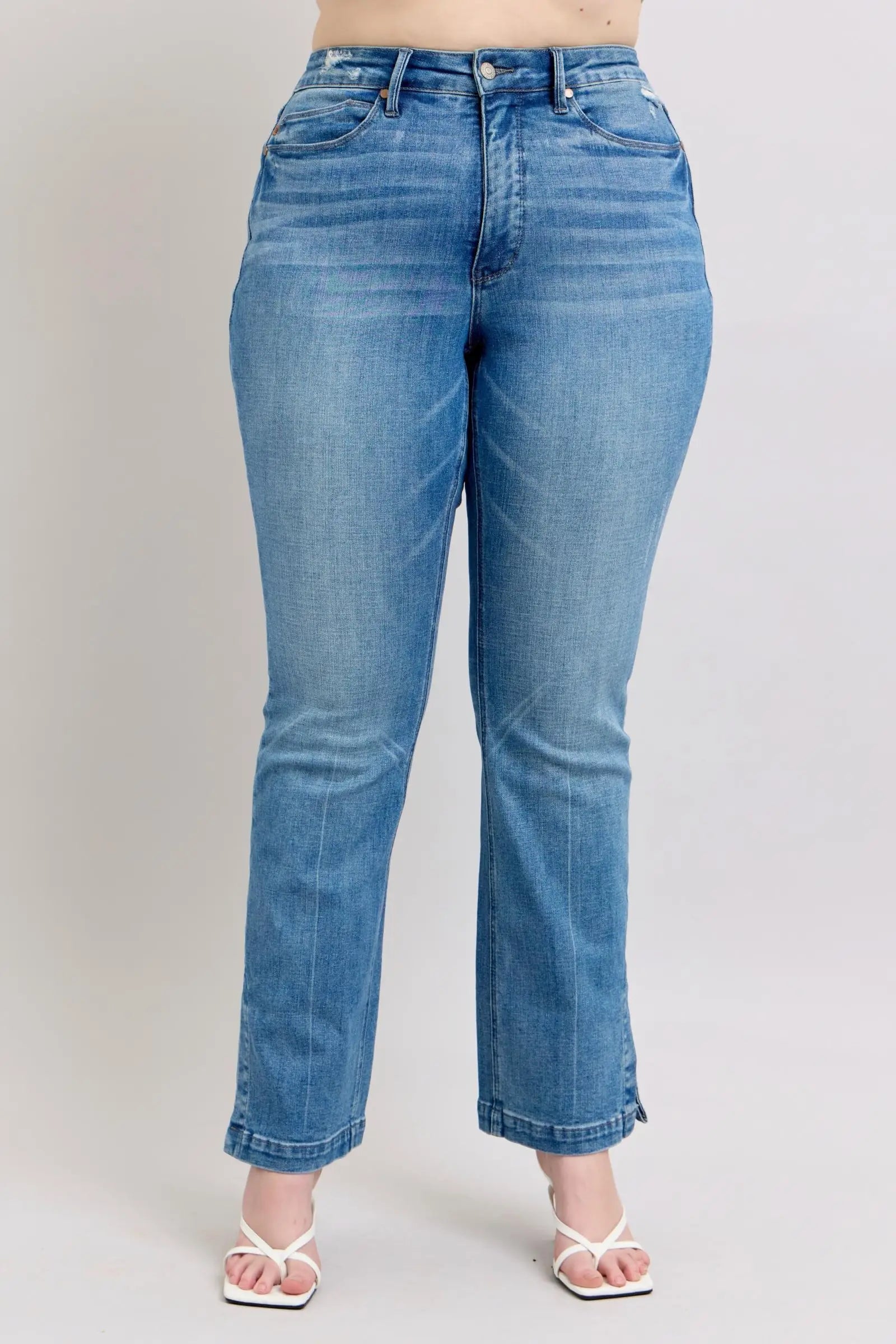 Tummy Control Vintage Wash Boot Jeans - Eclectage