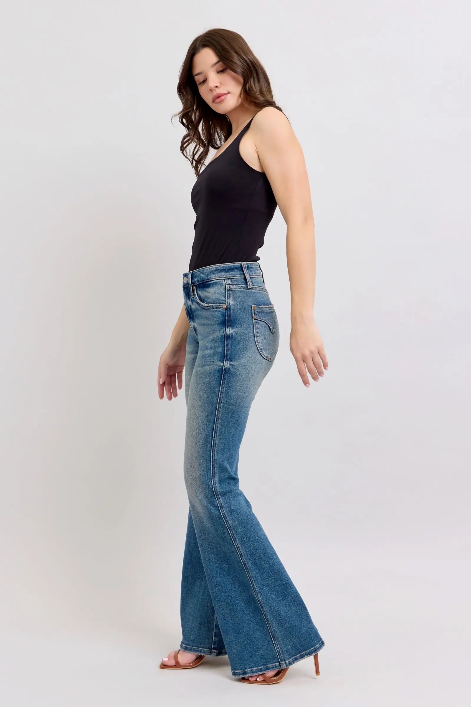 Tummy Control Vintage Wash Jeans - Eclectage