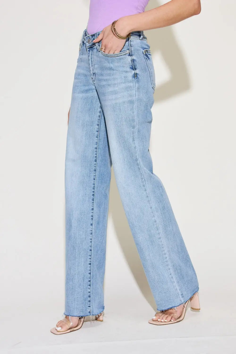 Judy Blue Full Size V Front Waistband Straight Jeans - Eclectage