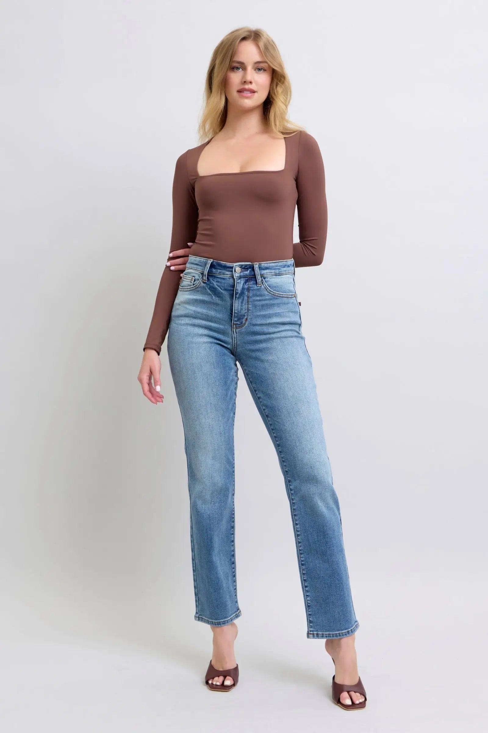 Vintage Wash Thermal Straight Jeans - Eclectage