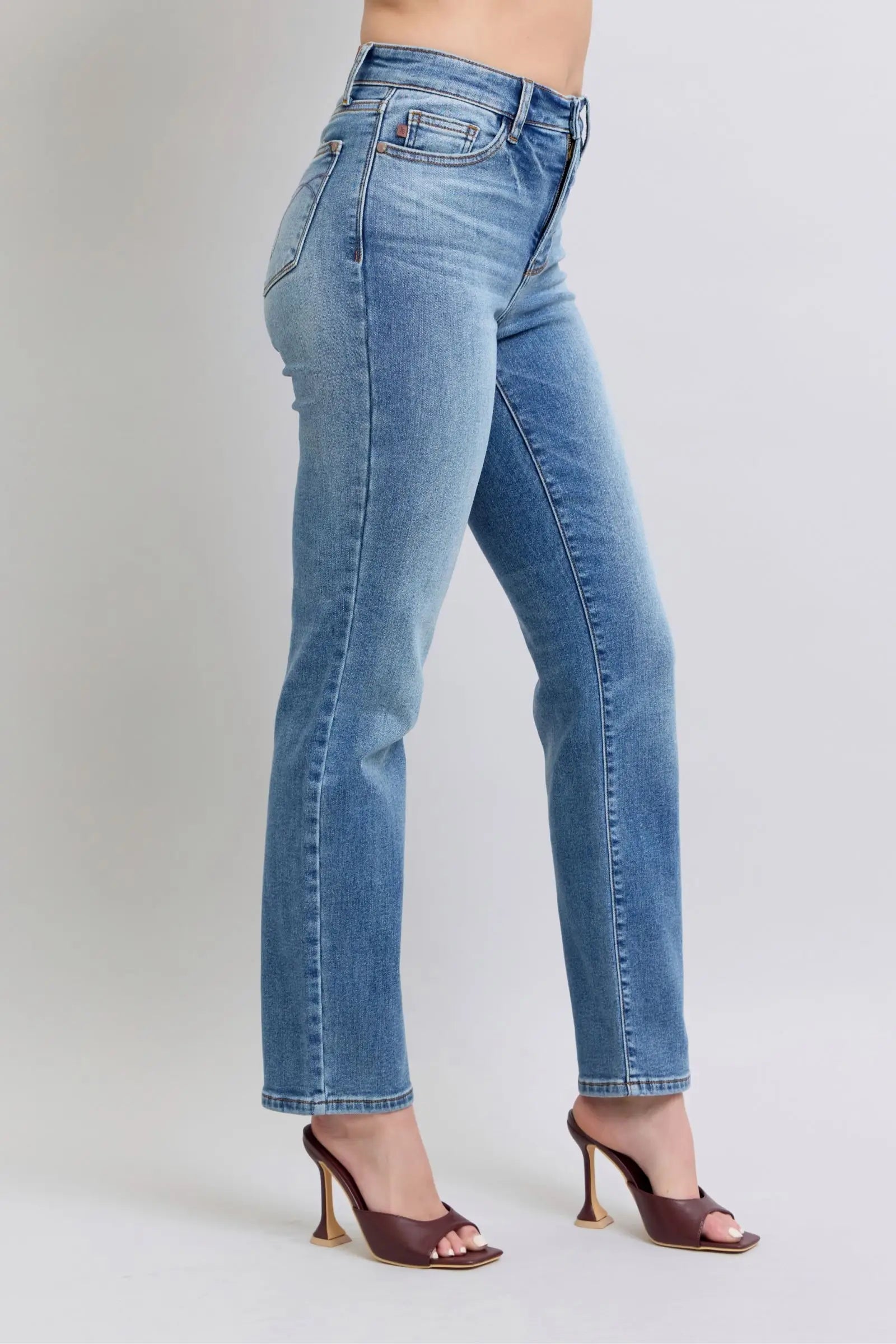 Vintage Wash Thermal Straight Jeans - Eclectage
