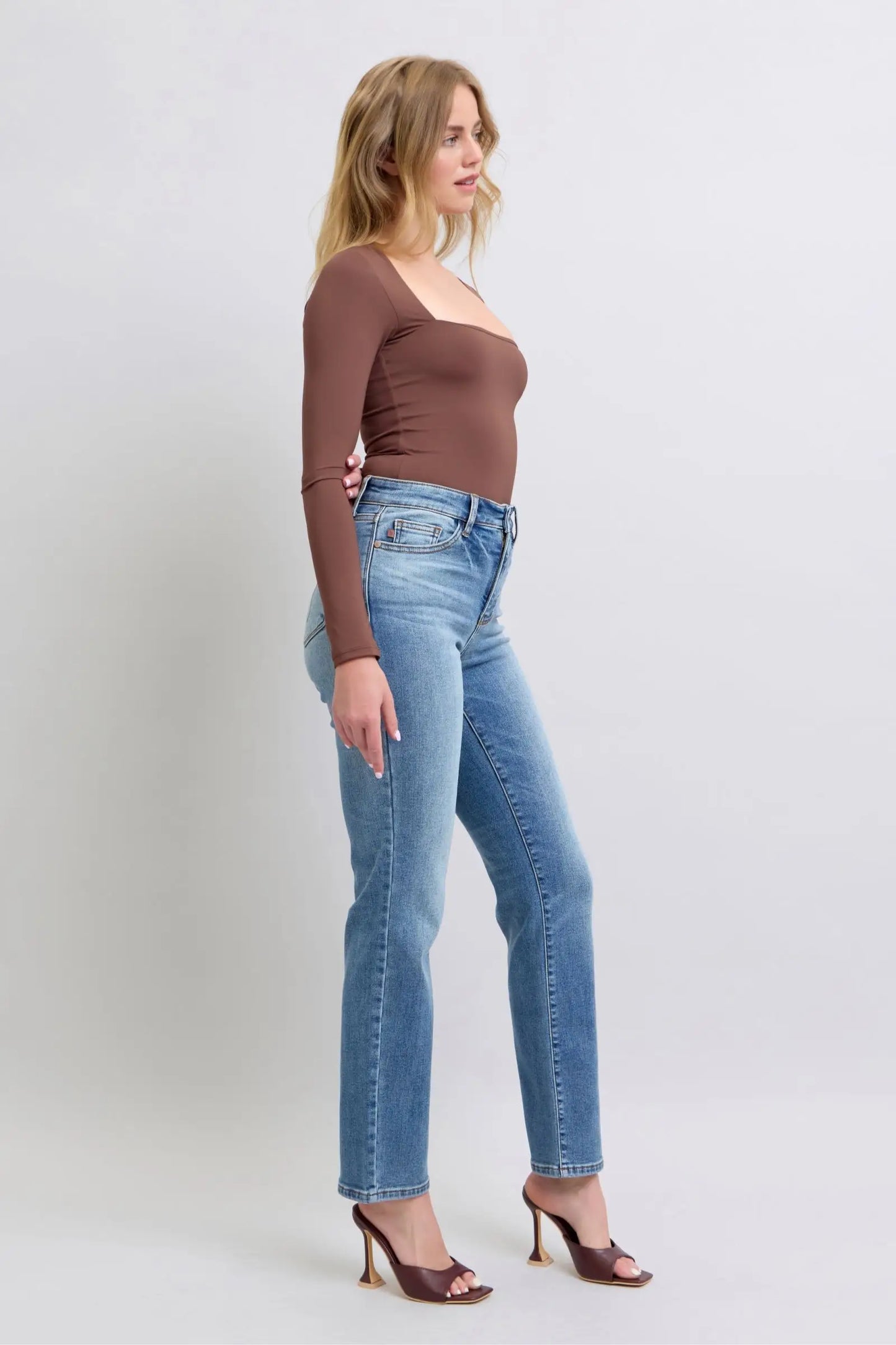 Vintage Wash Thermal Straight Jeans - Eclectage