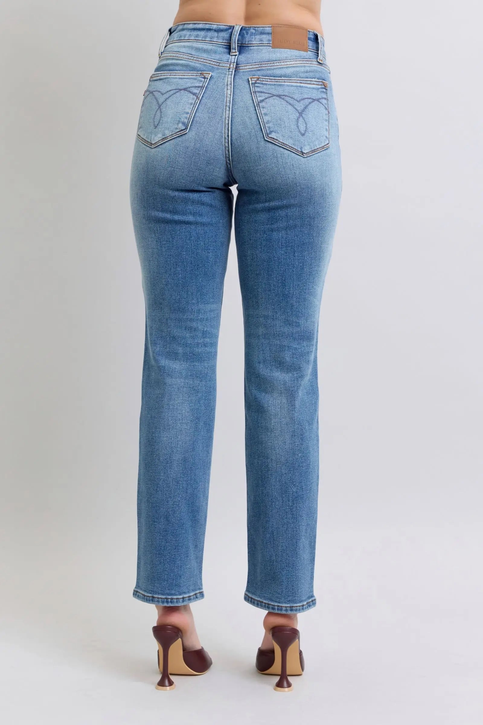 Vintage Wash Thermal Straight Jeans - Eclectage