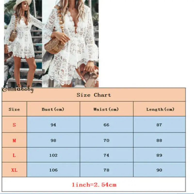 White Lace Swimsuit Cover Up Cover Ups