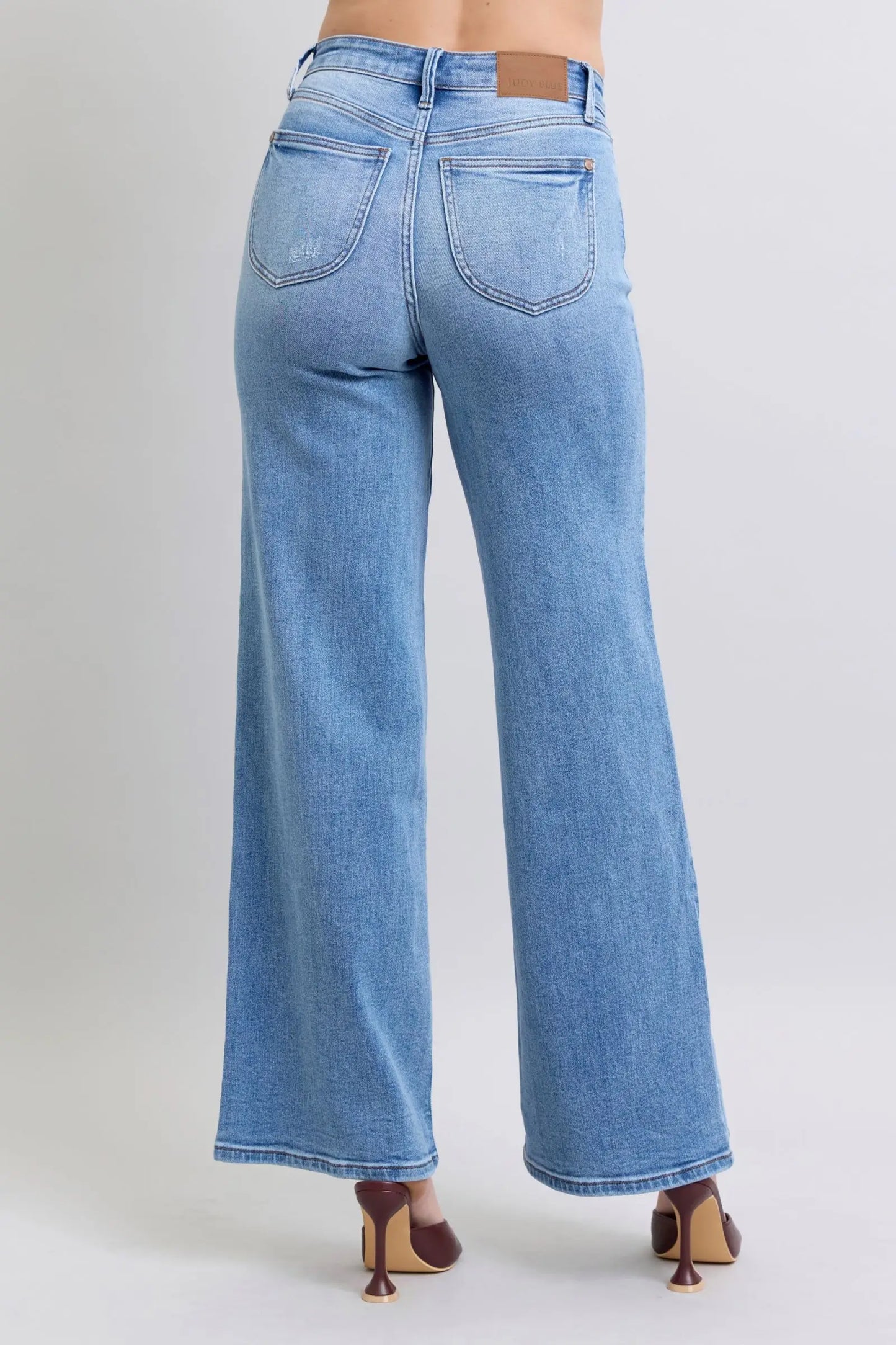 Judy Blue Full Size Wide Leg Jeans with Pockets - Eclectage