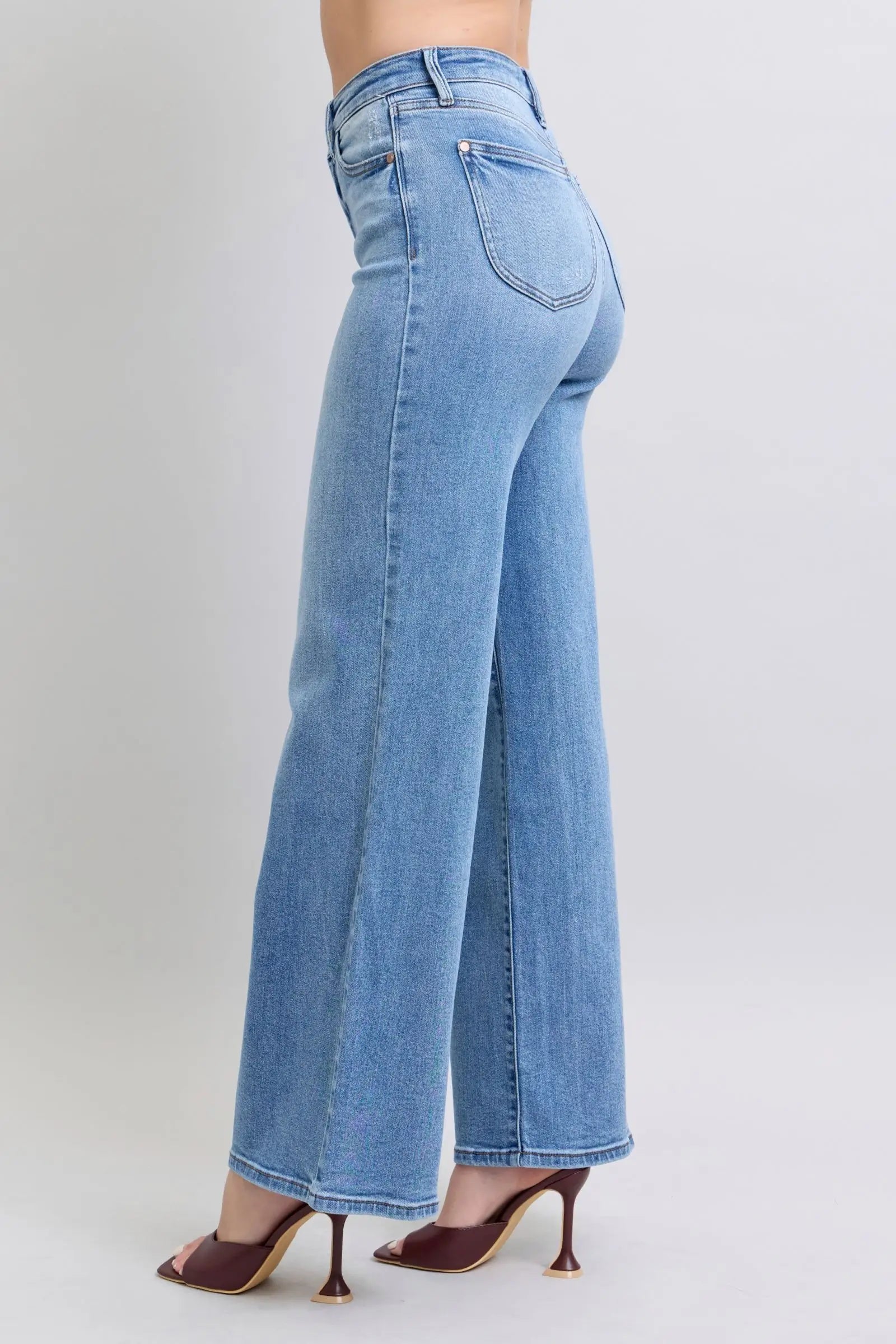 Judy Blue Full Size Wide Leg Jeans with Pockets - Eclectage