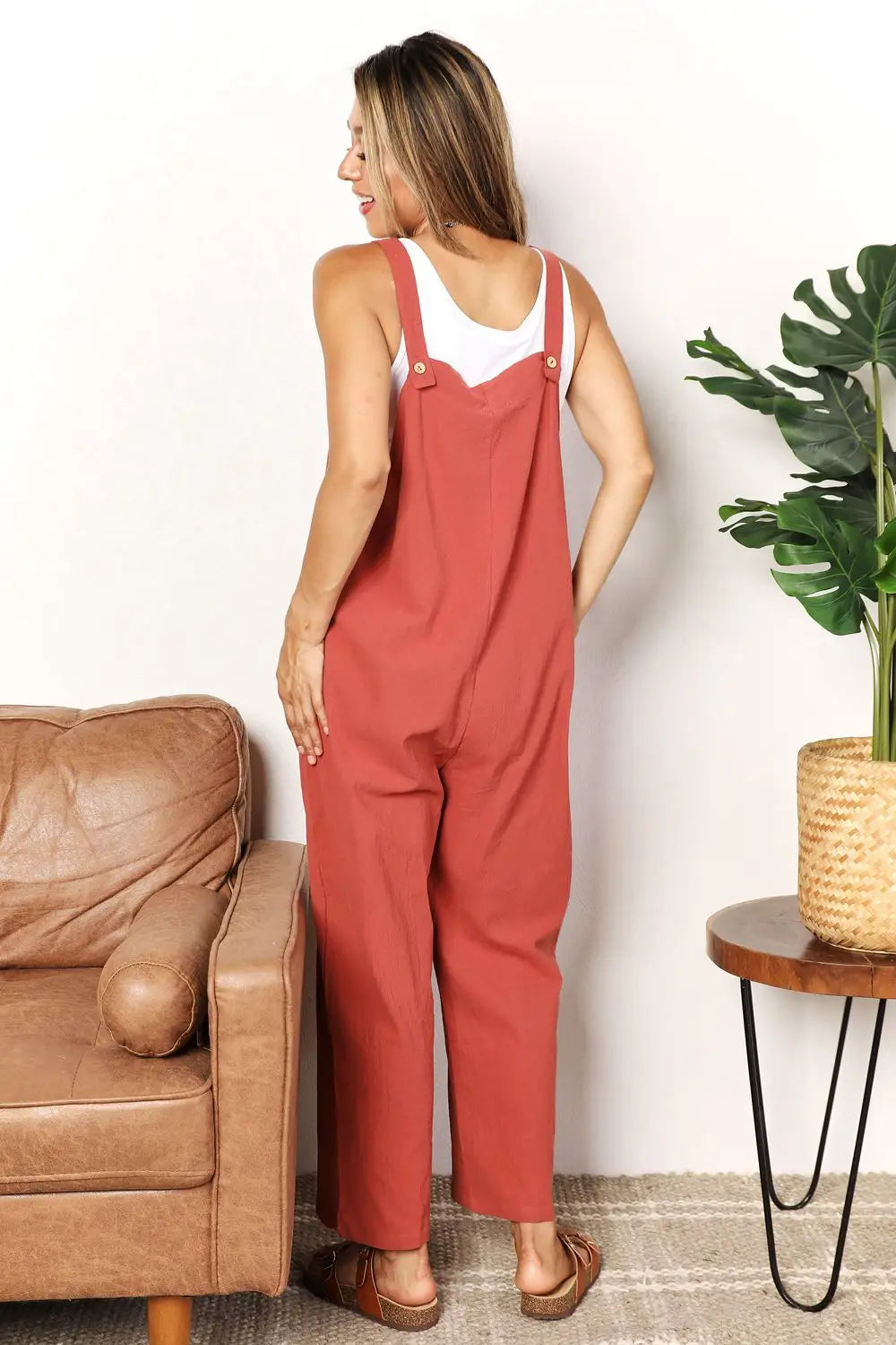Wide Leg Overalls - Overalls