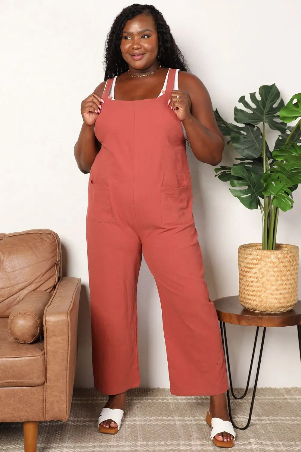 Wide Leg Overalls - Overalls