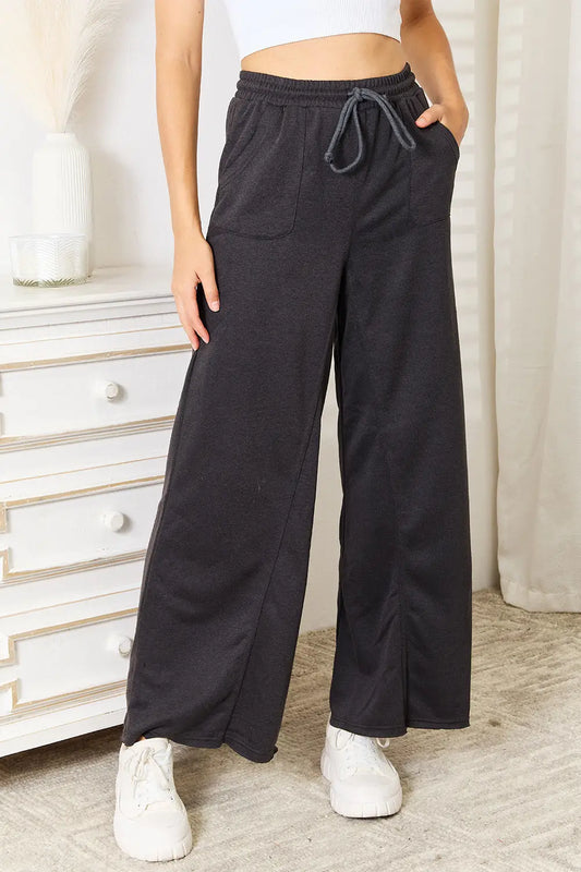 Basic Bae Wide Leg Pocketed Pants - Eclectage