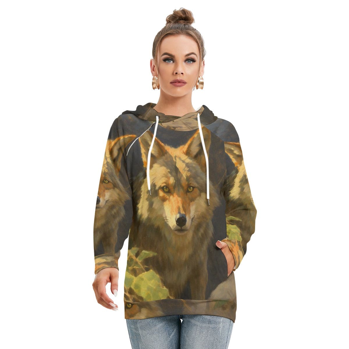 All-Over Print Women’s Hoodie With Double Hood