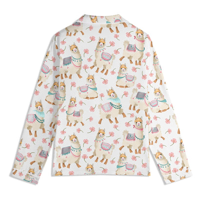 Alpacas and Flowers Pajama Shirt and Pants Set