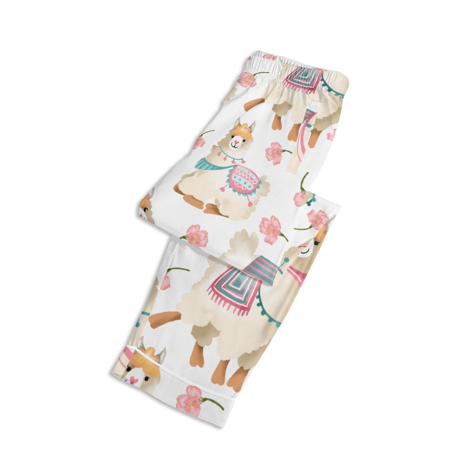 Alpacas and Flowers Pajama Shirt and Pants Set