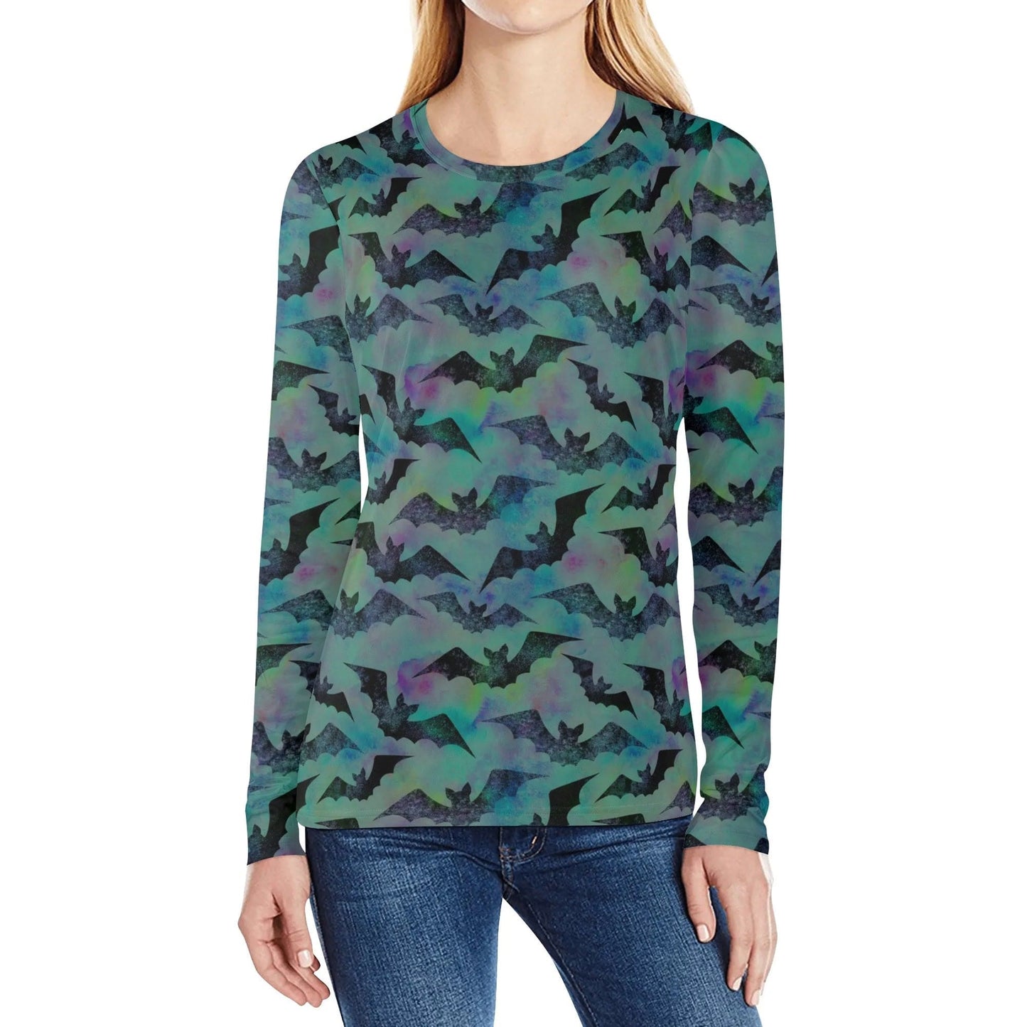 Halloween Bats Womens Long Sleeve T Shirt - XS to 2X