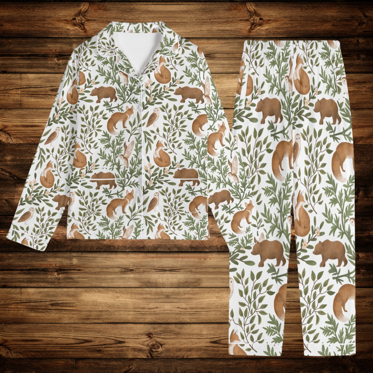 Woodland Animals Pajama Shirt and Pants Set